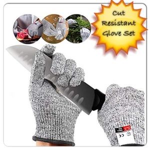 grey cut resistant gloves, adult size L.